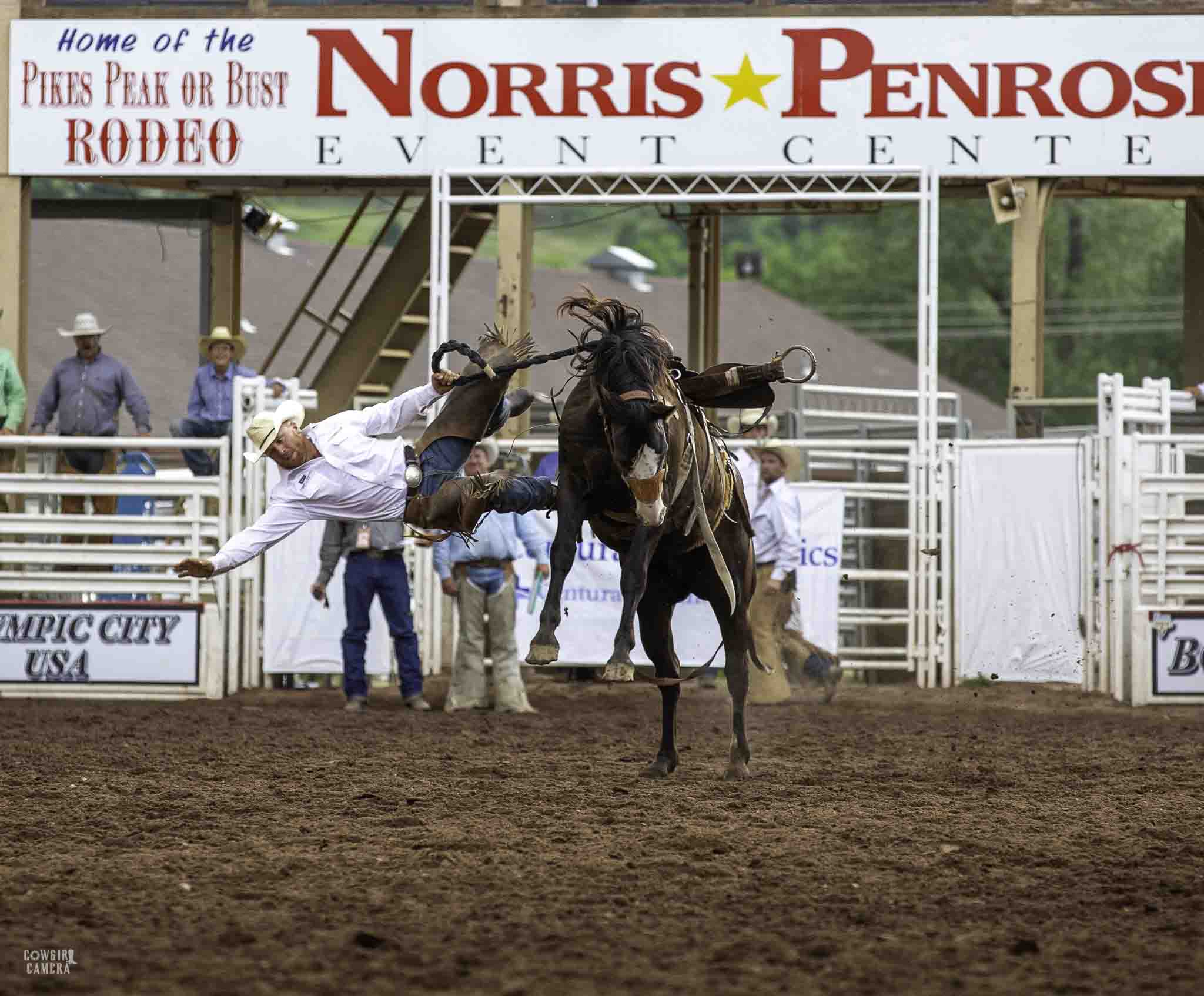 Bronc Rider at Ranch Rodeo Finals gets dumped